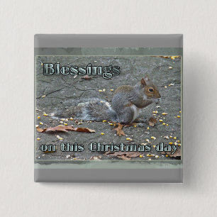 Chapa Cuadrada Gray Squirrel Navidades Blessing Series