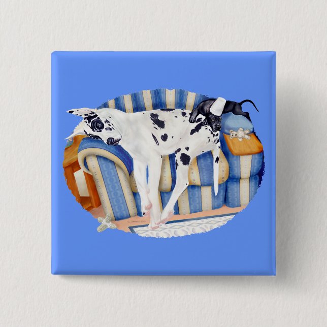 Chapa Cuadrada Great Dane Couch Taters (Anverso)