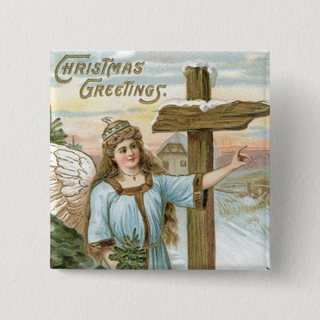 Chapa Cuadrada Greetings Angel (Anverso)