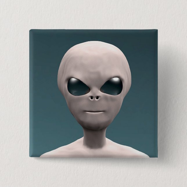 Chapa Cuadrada Grey Alien (Anverso)