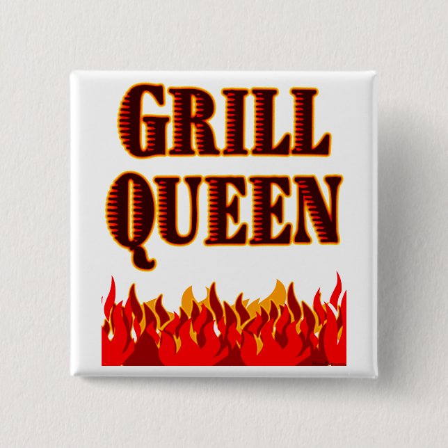 Chapa Cuadrada Grill Queen Funny BBQ Saying (Anverso)