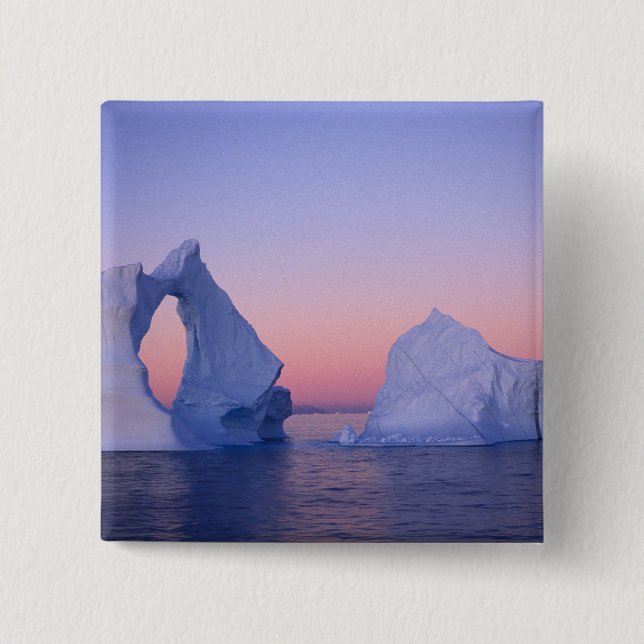 Chapa Cuadrada Groenlandia, iceberg al atardecer. (Anverso)