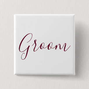 Chapa Cuadrada Groom Burgundy Font