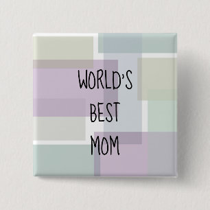 Chapa Cuadrada Groovy Retro Green Dusty Blue Floral