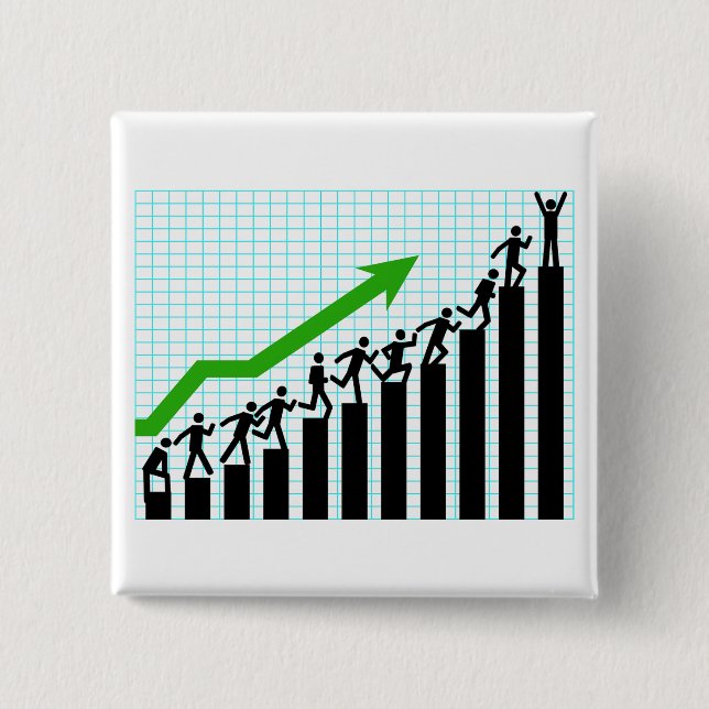 Chapa Cuadrada Growth Success Progress Bar Chart (Anverso)