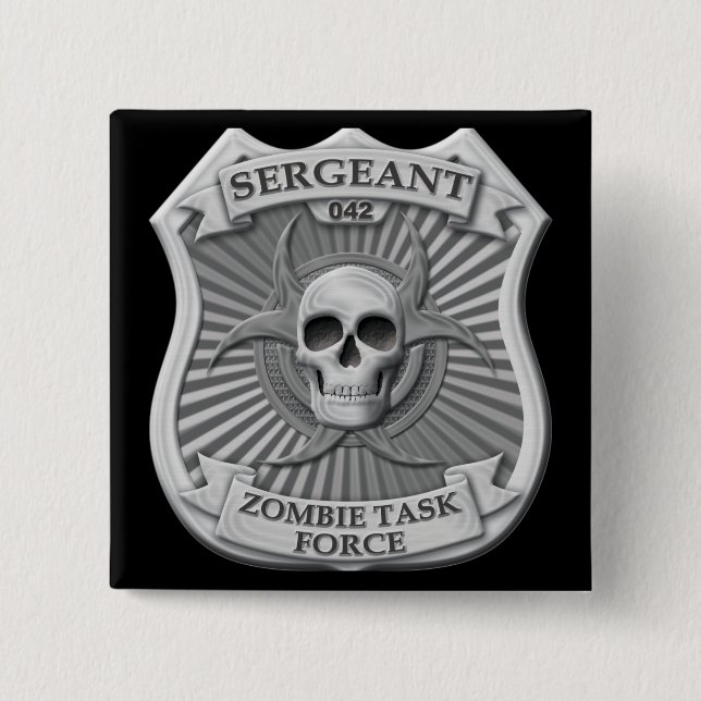 Chapa Cuadrada Grupo de trabajo del zombi - sargento Badge (Anverso)