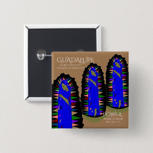 Chapa Cuadrada Guadalupe Power (Anverso y reverso)