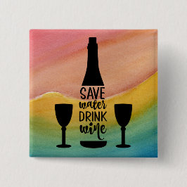 Chapa Cuadrada Guardar agua beber vino Botella negra Dos gafas