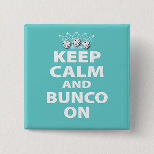 Chapa Cuadrada Guarde la calma y Bunco en diseño