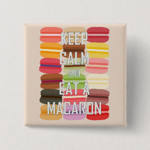 Chapa Cuadrada Guarde la calma y coma un Macaron