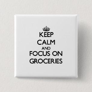 Chapa Cuadrada Guarde la calma y el foco en los ultramarinos