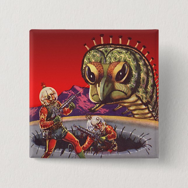 Chapa Cuadrada Guerra de insectos de ciempiés gigante de ciencia  (Anverso)