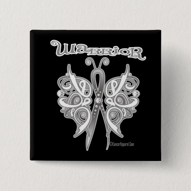 Chapa Cuadrada Guerrero del cáncer de pulmón mariposa celta (Anverso)