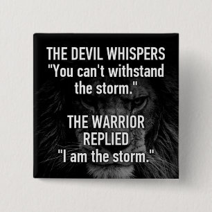 Chapa Cuadrada Guerrero - Soy La Tormenta - Bebida León Motivació