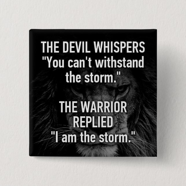 Chapa Cuadrada Guerrero - Soy La Tormenta - Bebida León Motivació (Anverso)