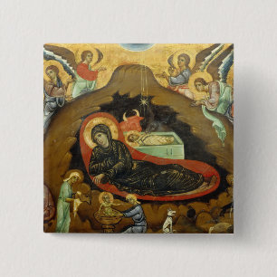 Chapa Cuadrada Guido de Siena - Natividad - Circa 1270 - Tempera 
