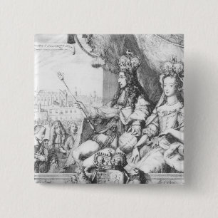 Chapa Cuadrada Guillermo III y Maria II