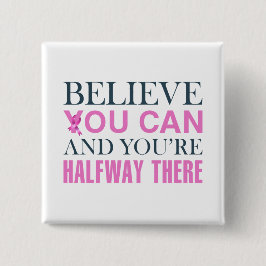 Chapa Cuadrada Guión de advertencia de cáncer de seno inspirador