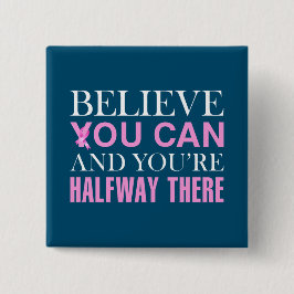 Chapa Cuadrada Guión de advertencia de cáncer de seno inspirador