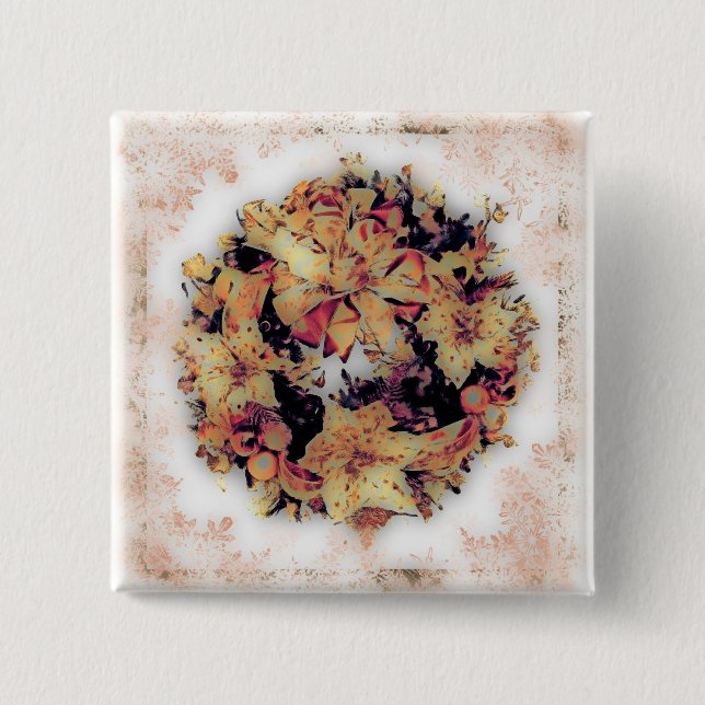 Chapa Cuadrada Guirnalda #3 del navidad (Anverso)