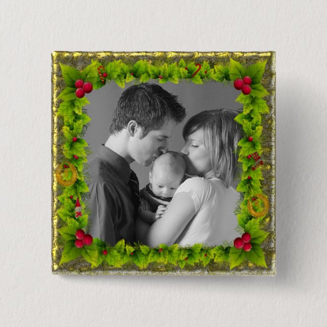 Chapa Cuadrada Guirnalda del navidad (Anverso)