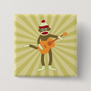 Chapa Cuadrada Guitarra acústica del mono del calcetín