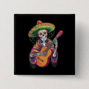 Chapa Cuadrada Guitarra de fiesta de cráneo de esqueleto del Cinc