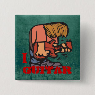 Chapa Cuadrada Guitarra I - Guitarista del rock divertido enloque