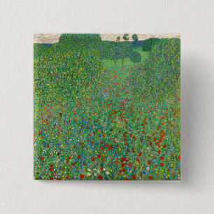 Chapa Cuadrada Gustav Klimt - Campo de amapolas