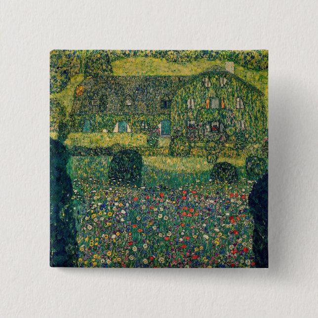 Chapa Cuadrada Gustav Klimt - Casa de campo del artista (Anverso)