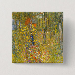 Chapa Cuadrada Gustav Klimt Farm Garden con Crucifix