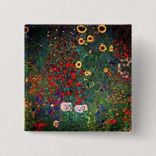 Chapa Cuadrada Gustav Klimt Flower Garden
