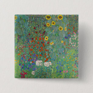 Chapa Cuadrada Gustav Klimt - Jardín campestre con girasoles