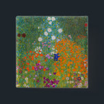 Chapa Cuadrada Gustav Klimt - Jardín de flores<br><div class="desc">Jardín de flores - Gustav Klimt en 1905-1907</div>