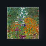 Chapa Cuadrada Gustav Klimt - Jardín de flores<br><div class="desc">Jardín de flores - Gustav Klimt en 1905-1907</div>