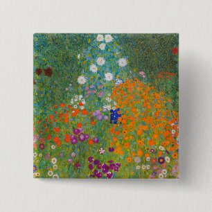 Chapa Cuadrada Gustav Klimt - Jardín de flores