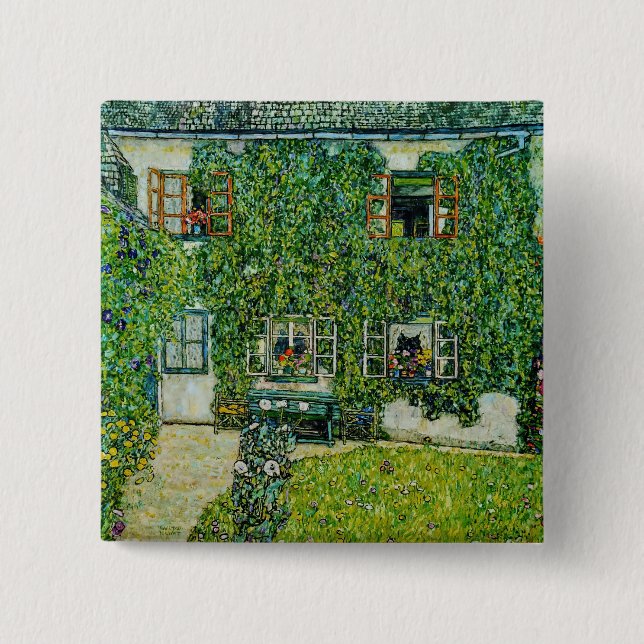 Chapa Cuadrada Gustav Klimt - La Casa de la Guardia (Anverso)
