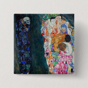 Chapa Cuadrada Gustav Klimt - Muerte y Vida