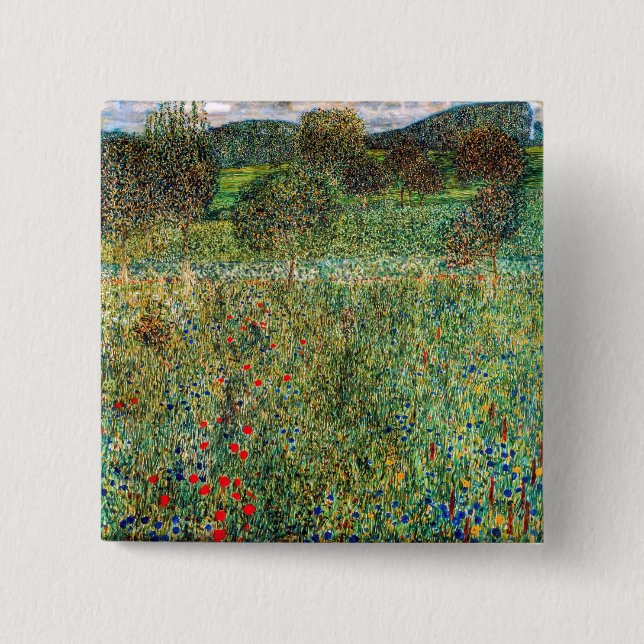 Chapa Cuadrada Gustav Klimt - Orchard (Anverso)