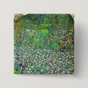 Chapa Cuadrada Gustav Klimt - Paisaje Horticultural y cima de col