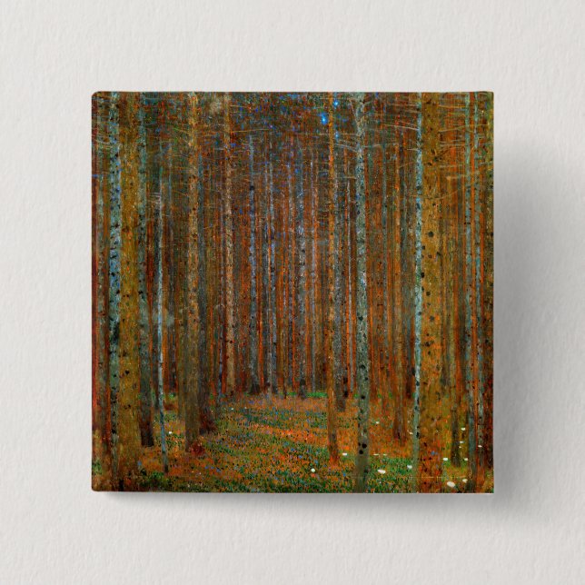 Chapa Cuadrada Gustav Klimt - Tannenwald Pine Forest (Anverso)