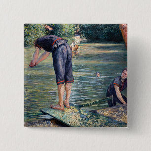 Chapa Cuadrada Gustave Caillebotte - Bañistas, orilla del Yerres