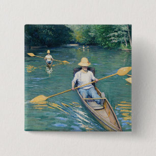 Chapa Cuadrada Gustave Caillebotte - Barcas en el Yerres