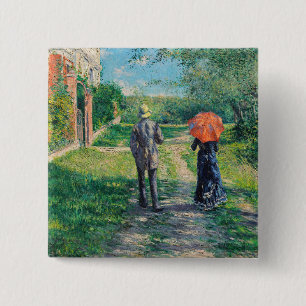 Chapa Cuadrada Gustave Caillebotte - El camino cuesta arriba