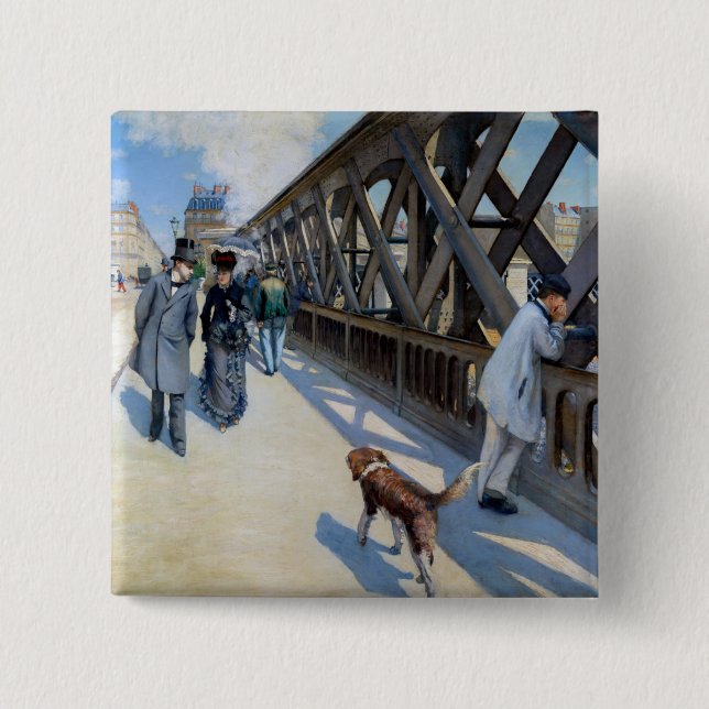 Chapa Cuadrada Gustave Caillebotte - El Puente de Europa (Anverso)