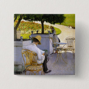 Chapa Cuadrada Gustave Caillebotte - Los árboles Naranjas