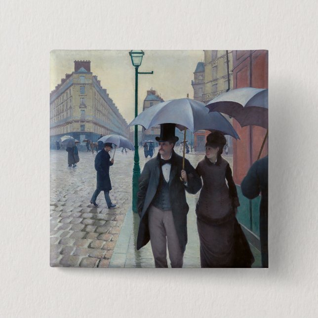 Chapa Cuadrada Gustave Caillebotte - Paris Street; Rainy Day (Anverso)