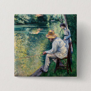 Chapa Cuadrada Gustave Caillebotte - Pesca con caña