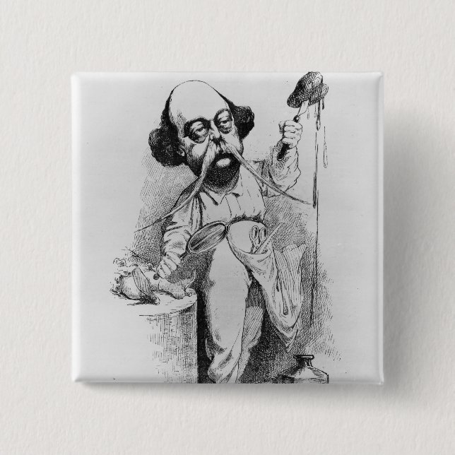 Chapa Cuadrada Gustave Flaubert que diseca a señora Bovary (Anverso)