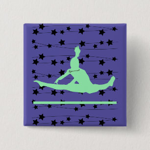 Chapa Cuadrada Gymnast Swirling Stars
